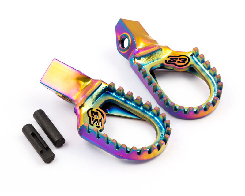S3 parts TITANIUM TRIAL ‘HARDROCK’ FOOTPEGS – 10mm BACK + 5mm LOW (FLAT) TXT GASGAS 2023 to current.