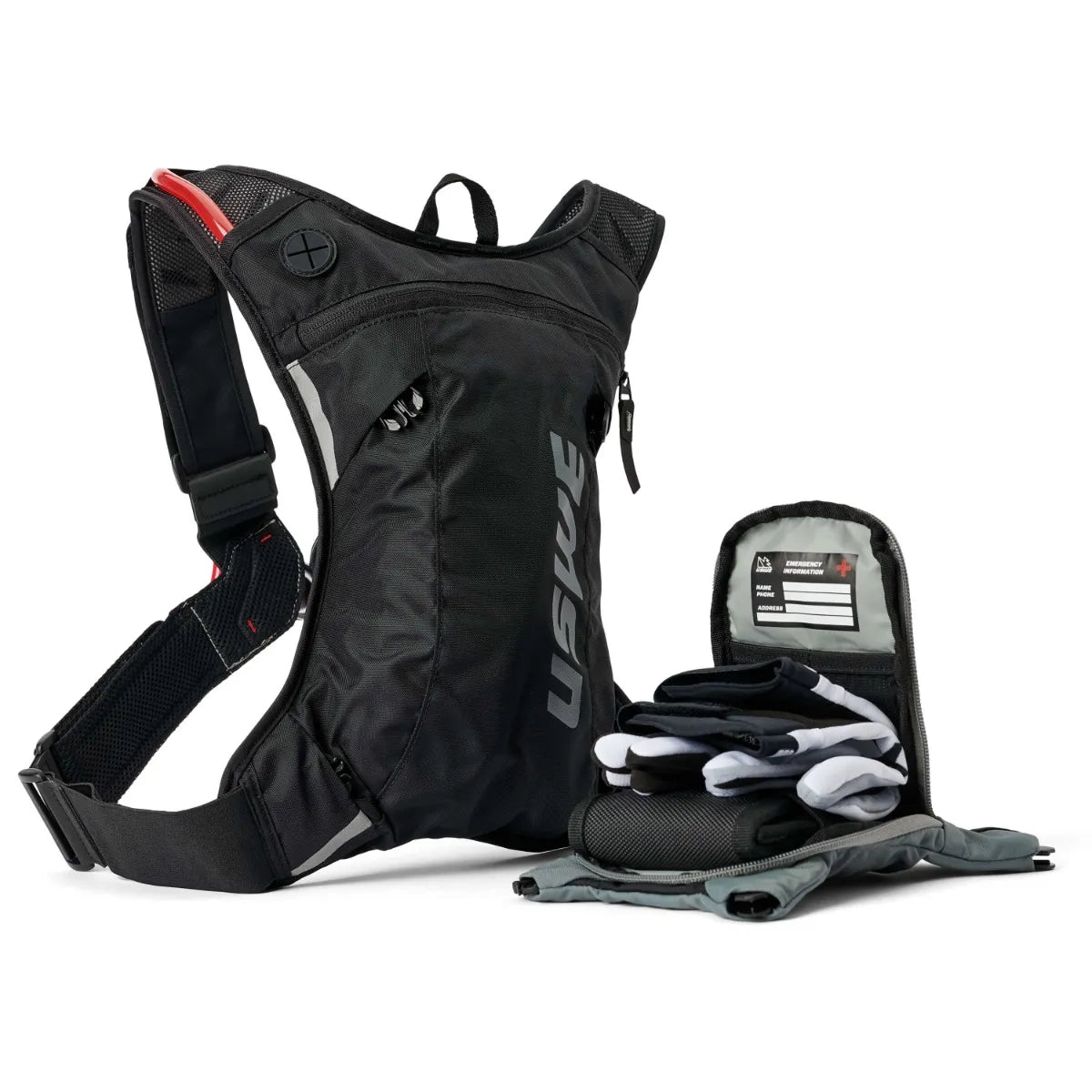 USWE Moto Hydro 3 Adventure Fit Hydration Backpack, Carbon Black