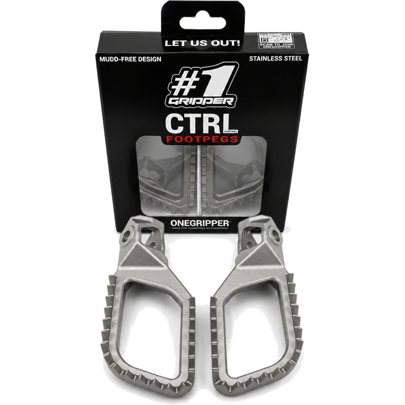 One Gripper Stainless Steel CTRL V2 Footpegs – KTM, Husky, Gas Gas & Beta