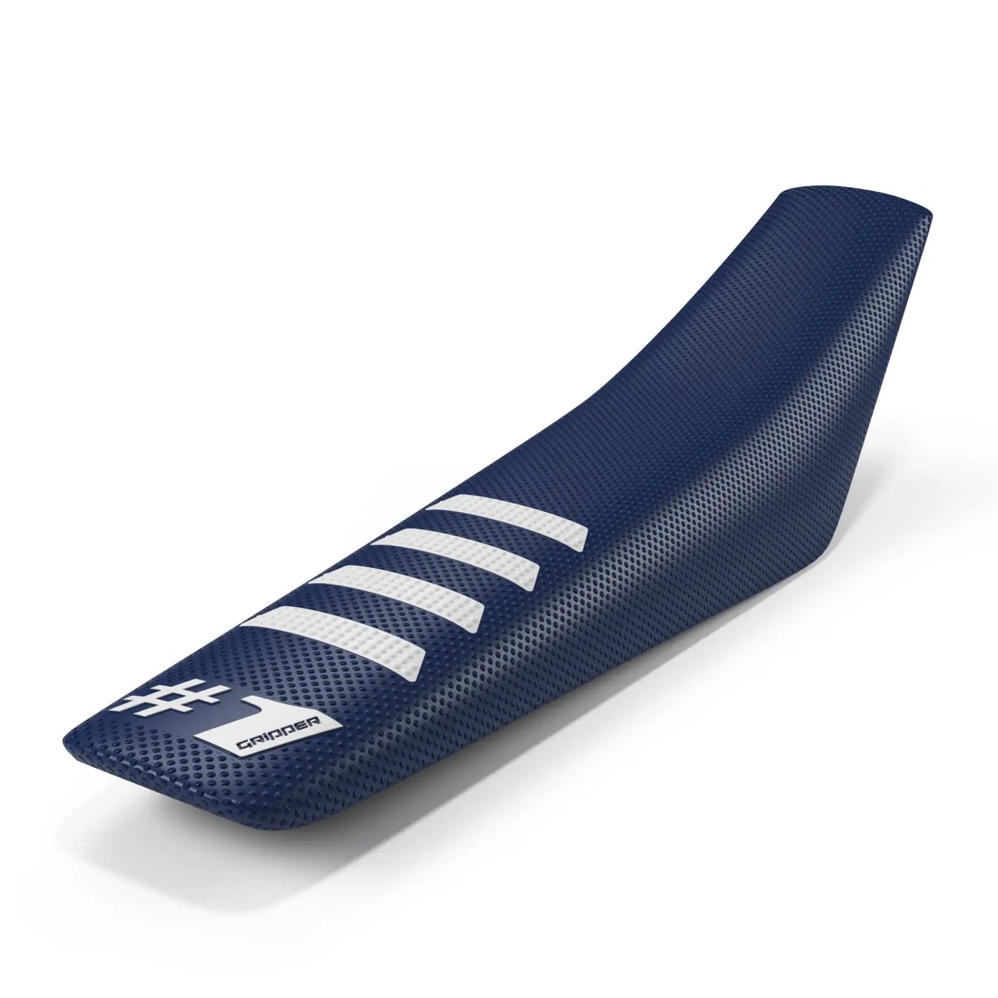 One Gripper Seat Cover RIBBED – Dark Blue with White Ribs