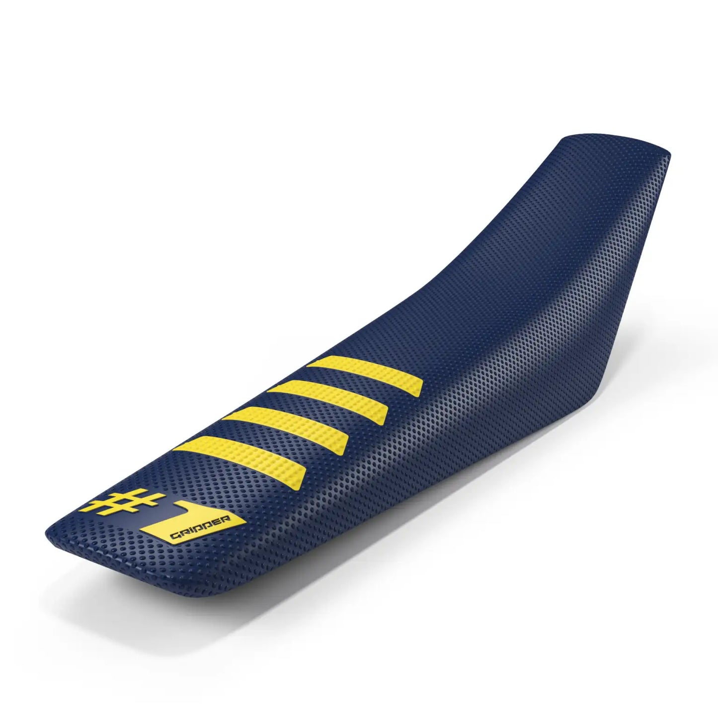 One Gripper Seat Cover RIBBED – Dark Blue with Yellow Ribs