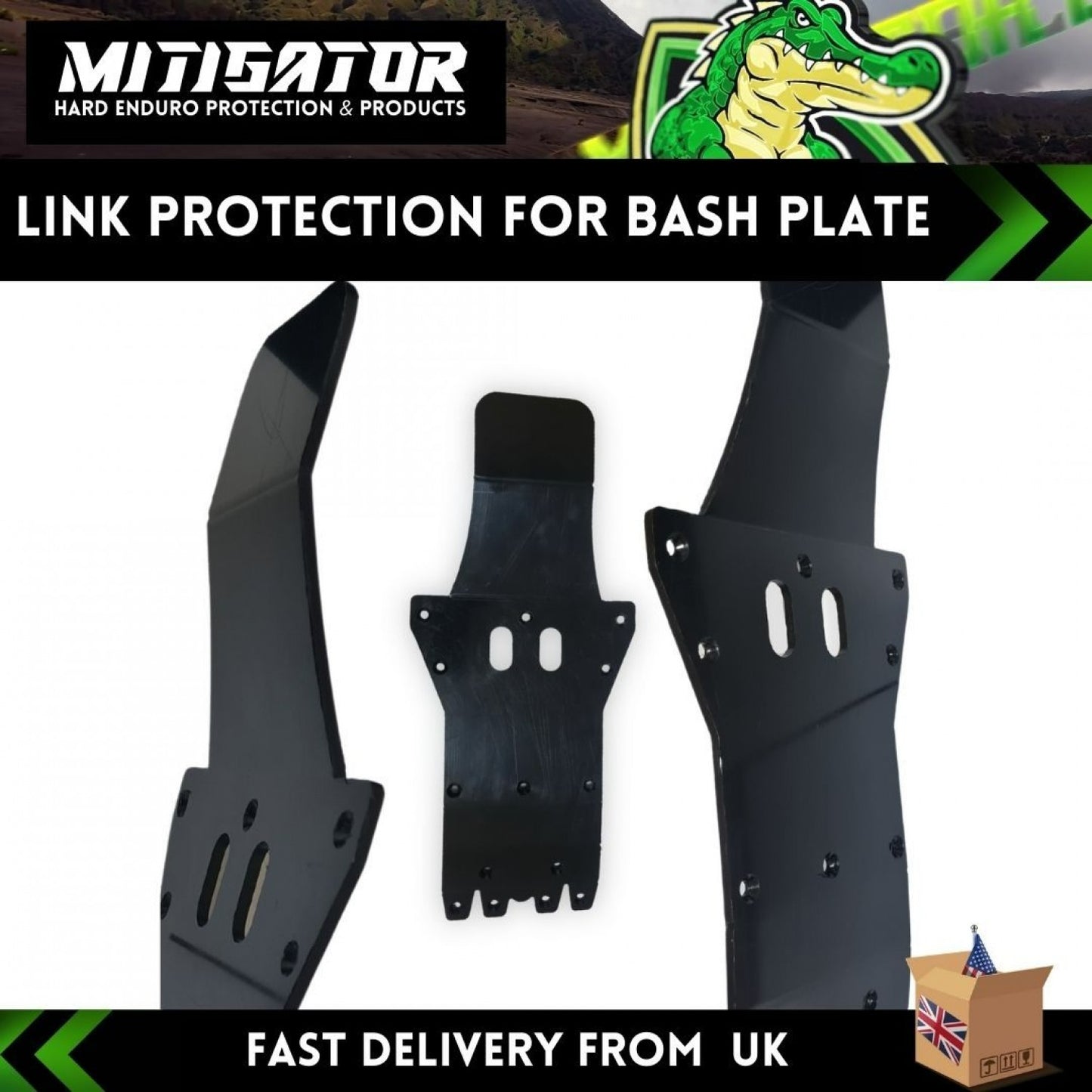 MITIGATOR Link Protection for (Skid Plate) Bash Plate Fits Husqvarna (TE/TX/TC) 2024 Gasgas EC 2024 TBI MODELS for Bash Plate With Pipe Guard