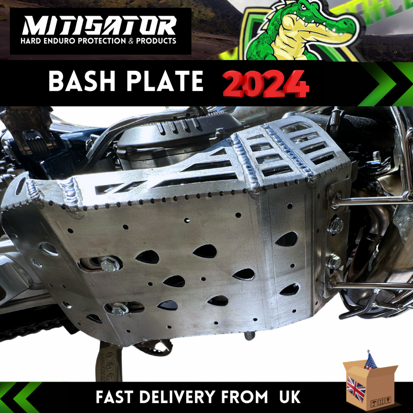 MITIGATOR Bash Plate (Skid Plate) Fits Ktm (EXC/XCW/XC/SX) Husqvarna (TE/TX/TC) Gasgas (EC/MC) 2023-2025 TBI Models