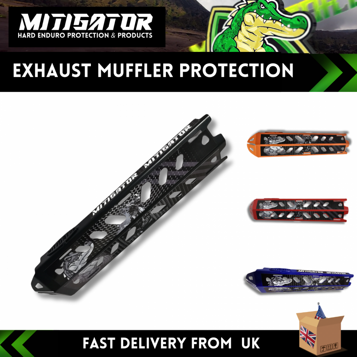 MITIGATOR Exhaust Muffler Protection / Guard Ktm Husqvarna 2017-2024 Gasgas 2021-2024