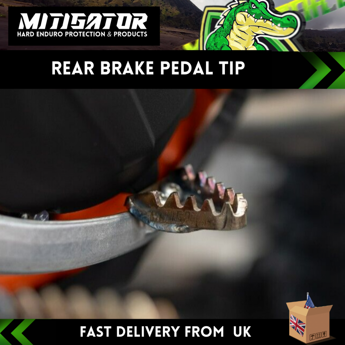 MITIGATOR Rear Brake Pedal Tip Fits Ktm 2017-2025 Husqvarna 2017-2025 GasGas 2021-2025