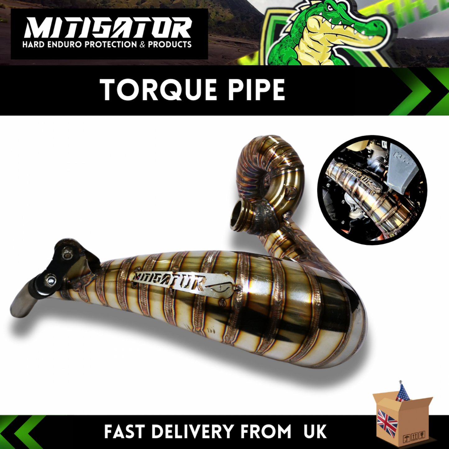 MITIGATOR Exhaust Torque Pipe 2T TBI Ktm 2023-2025 Husqvarna 2023-2025 Gasgas 2023-2025