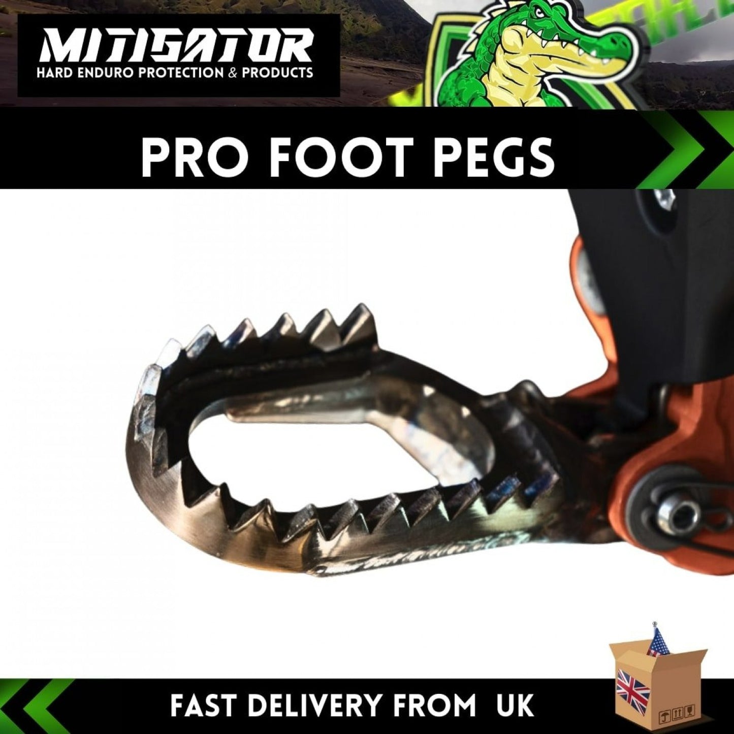 MITIGATOR Pro Foot Pegs Fits Ktm 2017-2023 Husqvarna 2017-2023 Gasgas 2021-2023