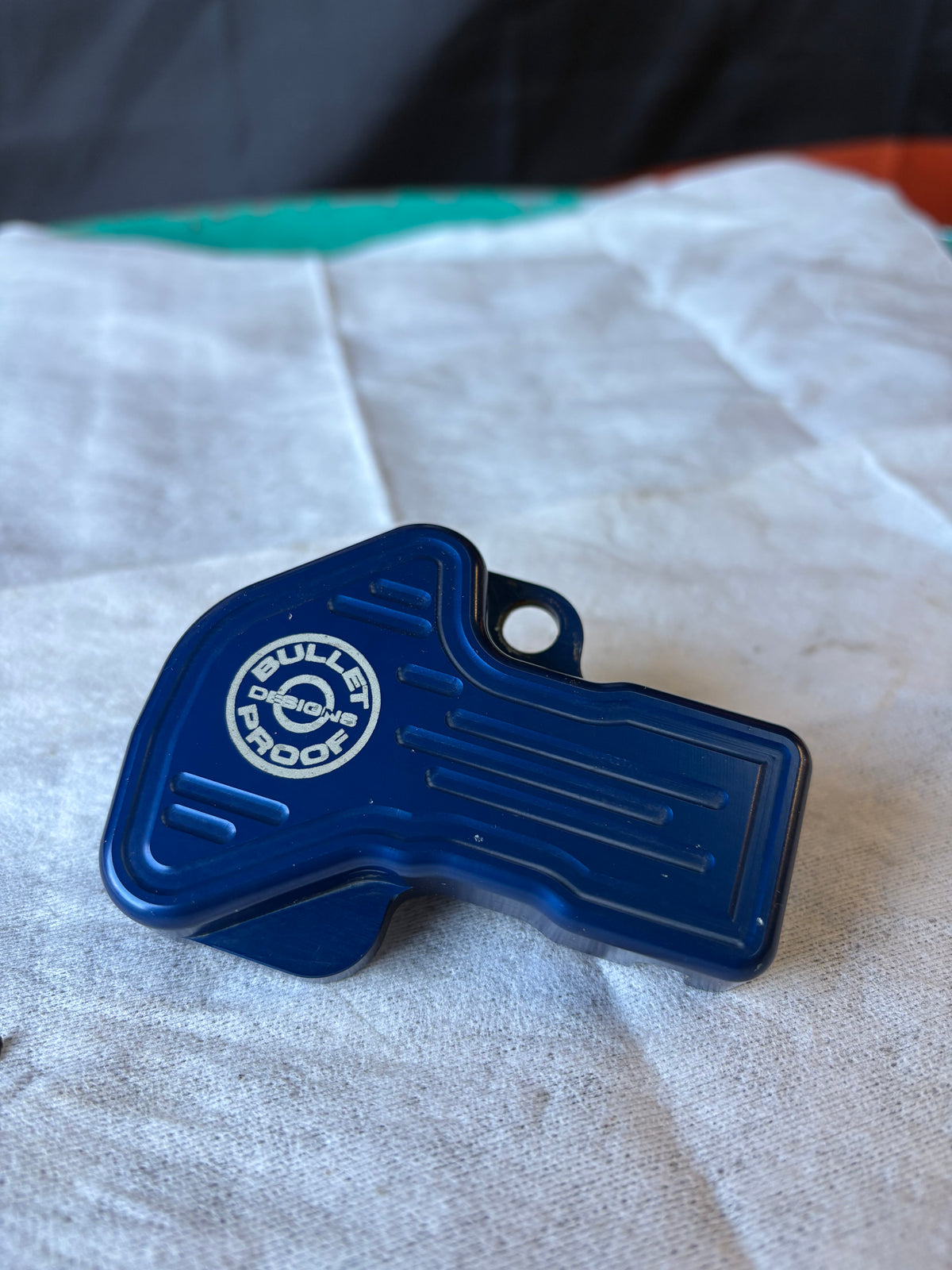 Bullet Proof Designs TPS guard throttle position sensor cover BLUE USED 18-23 KTM GROUP TPI