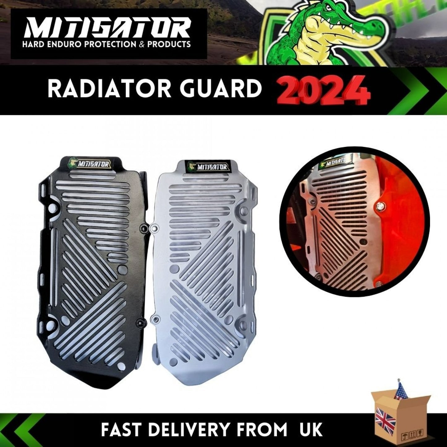 MITIGATOR Radiator Guard Fits Ktm 2017-2024 GasGas 2021-2024 Husqvarna 2017-2024