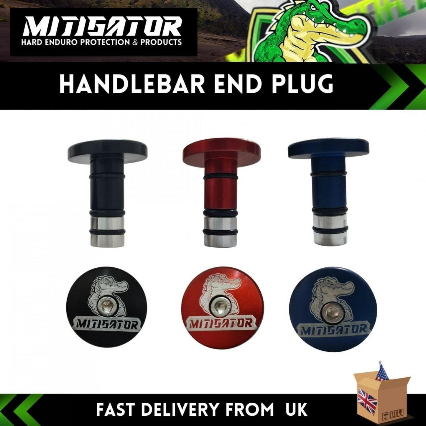 MITIGATOR Handlebar End Plug Fits STANDARD HANDLEBAR / RENTHAL HANDLEBAR