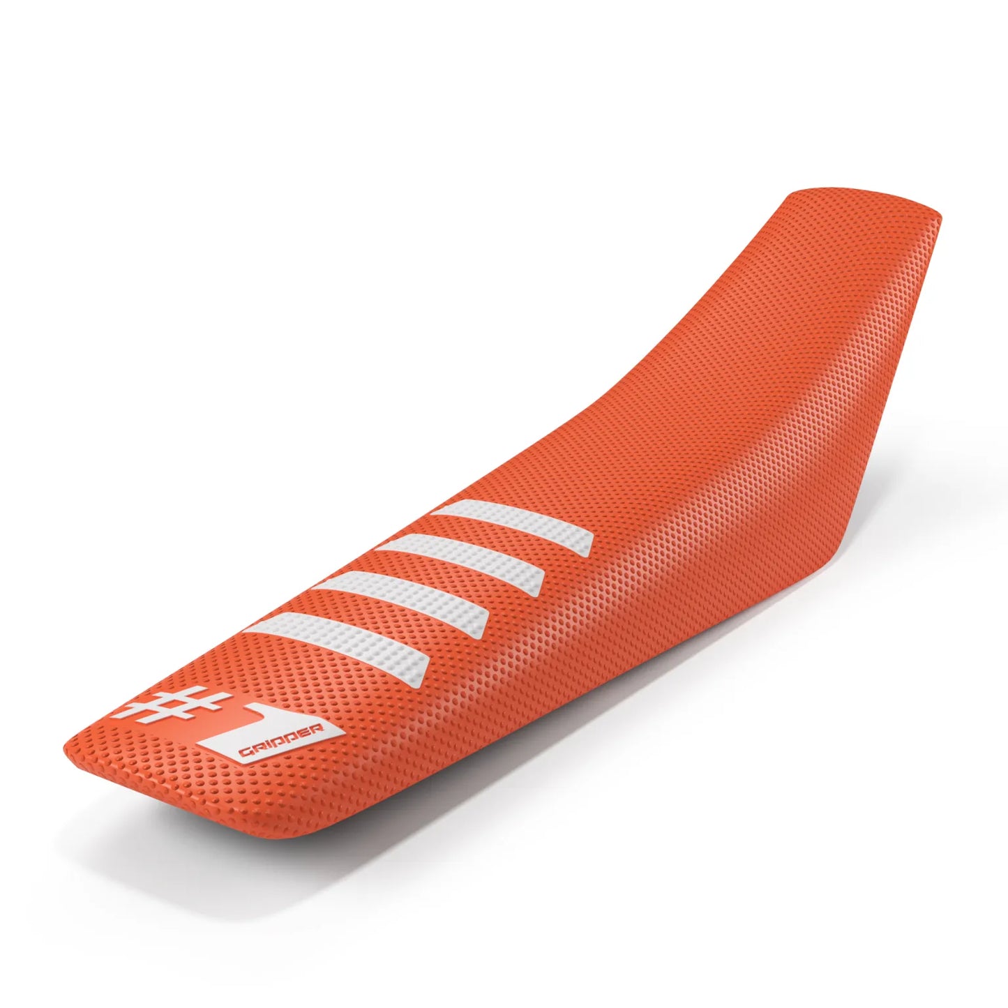 One Gripper Seat Cover RIBBED – Orange with White Ribs