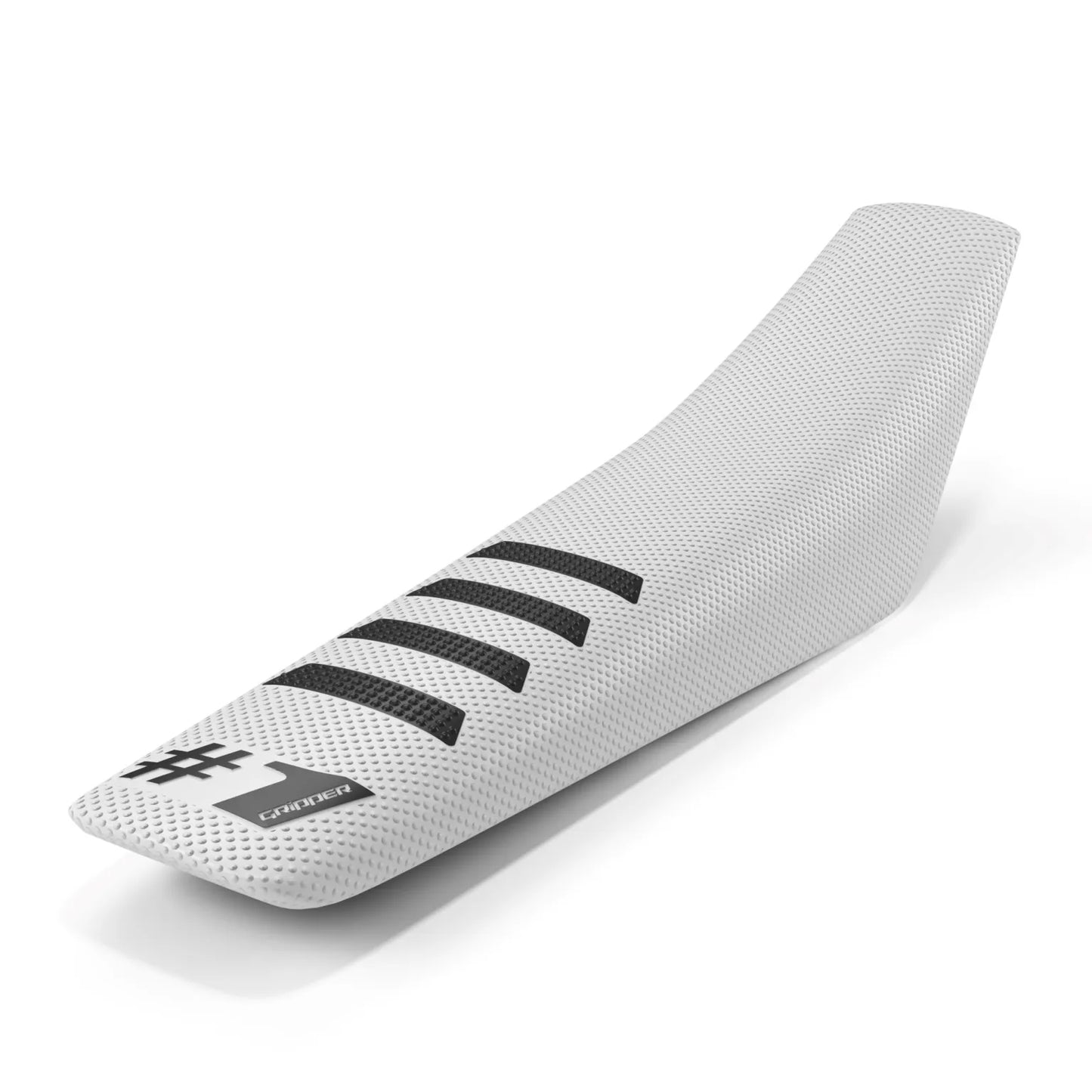 One Gripper Seat Cover RIBBED – White with Black Ribs