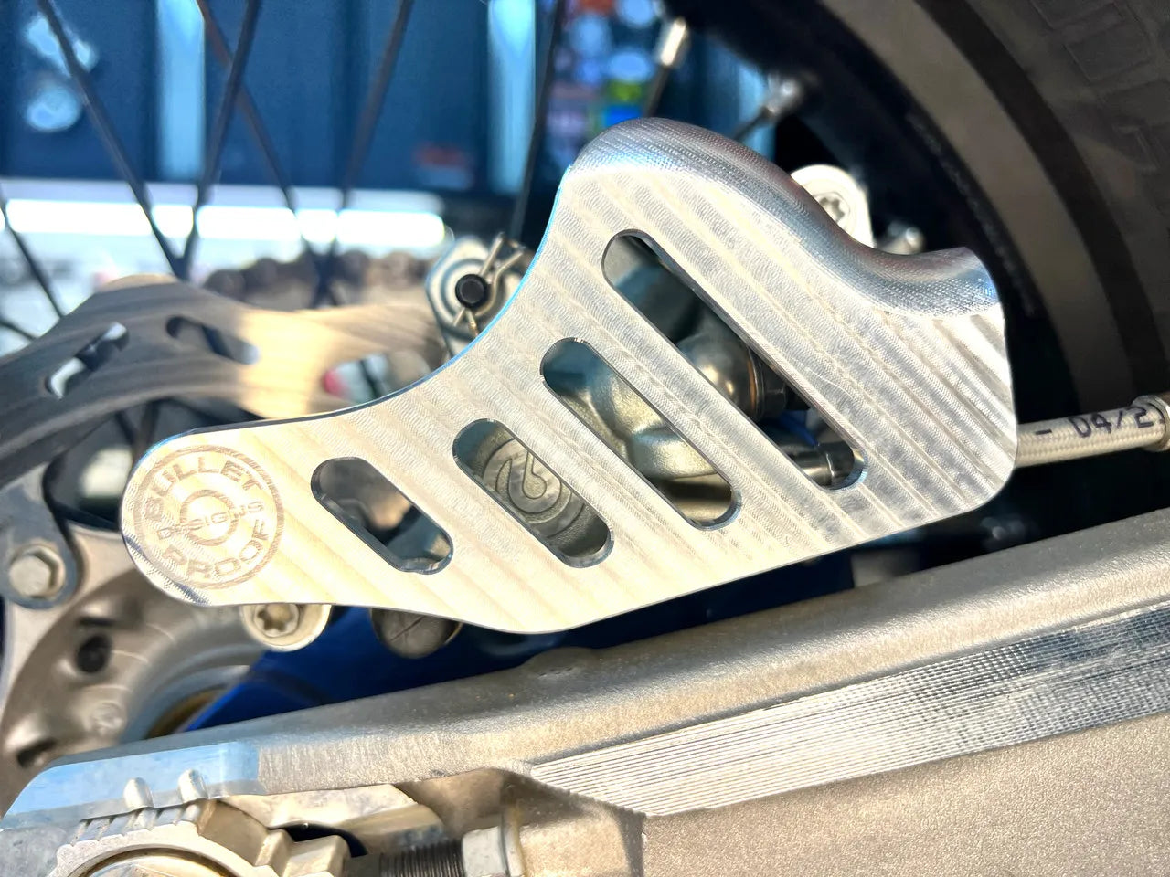 Bullet proof designs REAR BRAKE CALIPER GUARD (KTM, HUSKY, GAS GAS, BETA, SHERCO, YAMAHA, TRIUMPH, STARK)