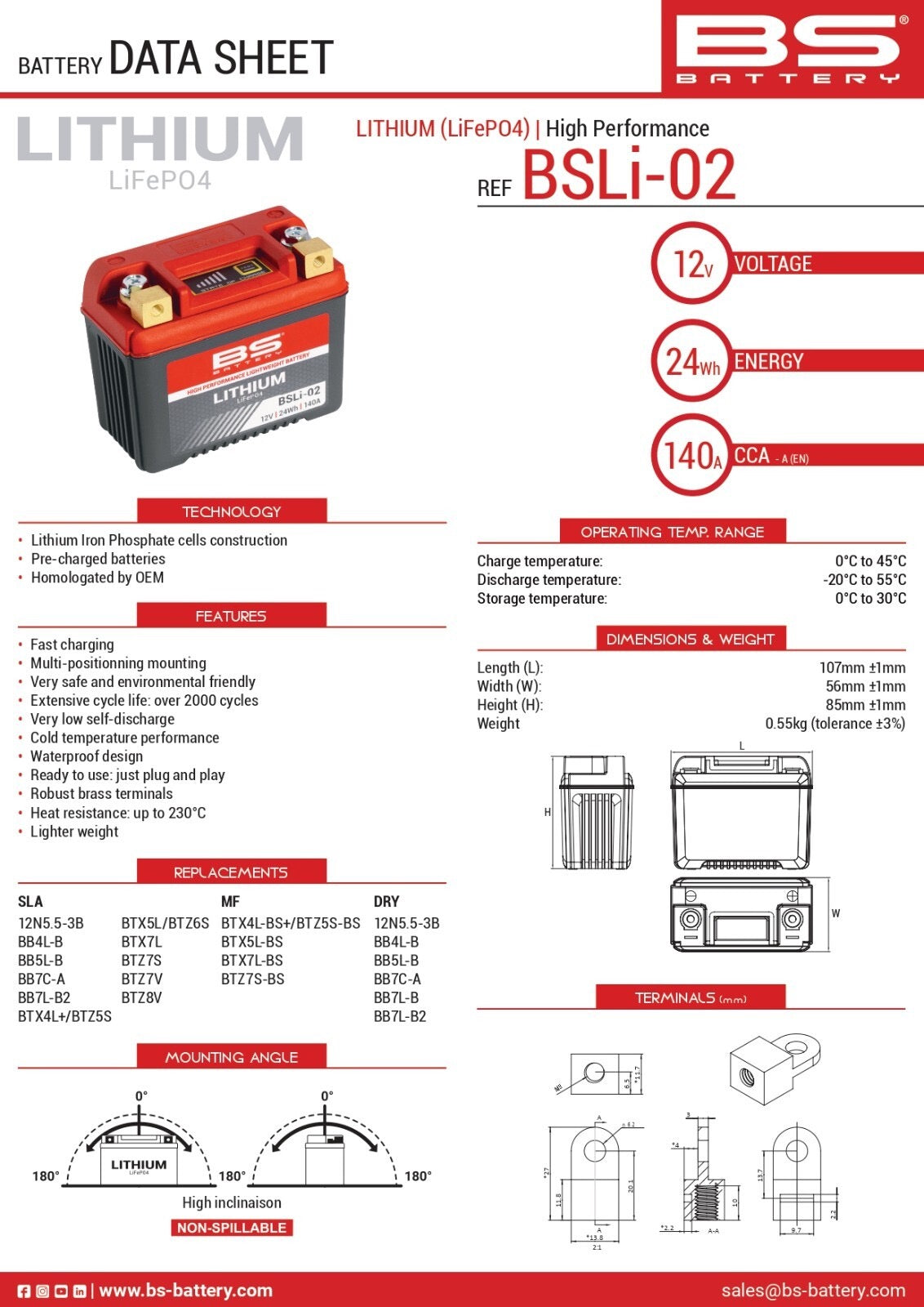 BS BATTERY BSLI-02 LITHIUM BATTERY KTM TBI 250/300 upgrade!