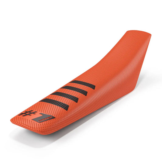 One Gripper Seat Cover RIBBED – Orange with Black Ribs